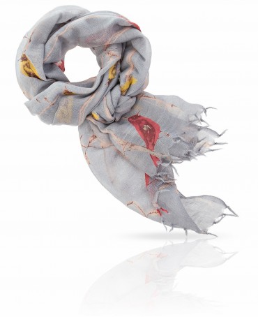 Палантин Женский ZW-SKETCHY.BIRD/SILVER